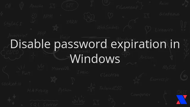 Disable password expiration in Windows